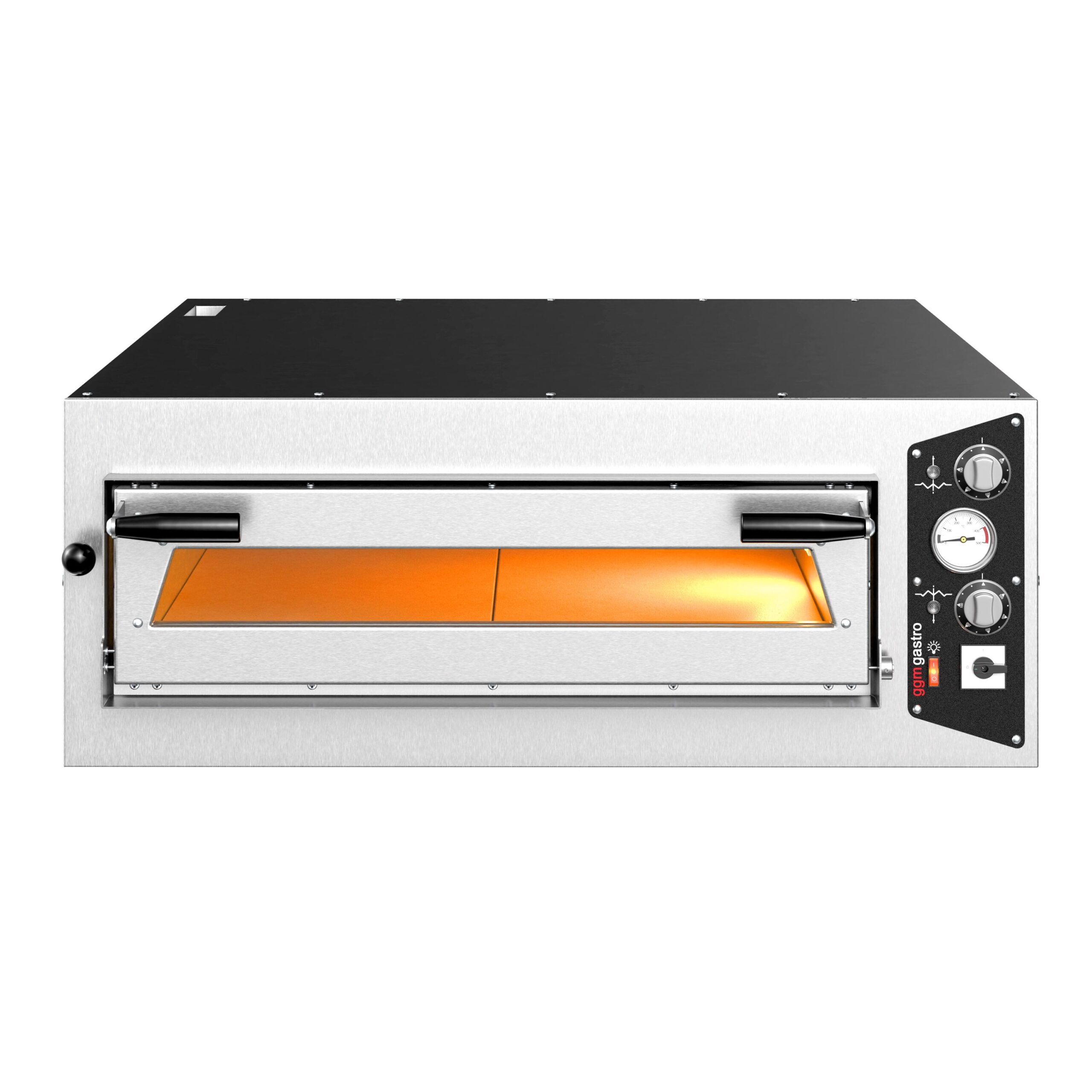 Elektrická viacposchodová pec na pizzu – jednoposchodová – dno zo žiaruvzdorného kameňa – 6 – Ø 35 cm (13,8 palca) – mechanické ovládanie – do 450 °C – Obrázok 2