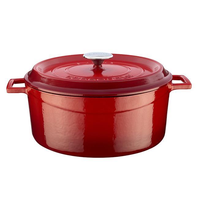 Okrúhla liatinová zapekacia misa s priemerom ( ) 28 cm, 6700 ml