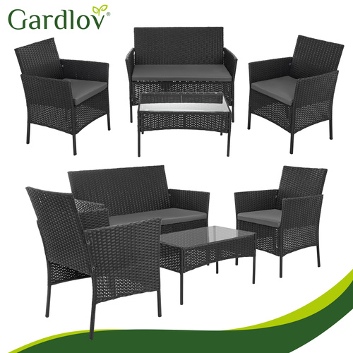 Sada nábytku z čierneho ratanu Gardlov 26908 – Obrázok 3