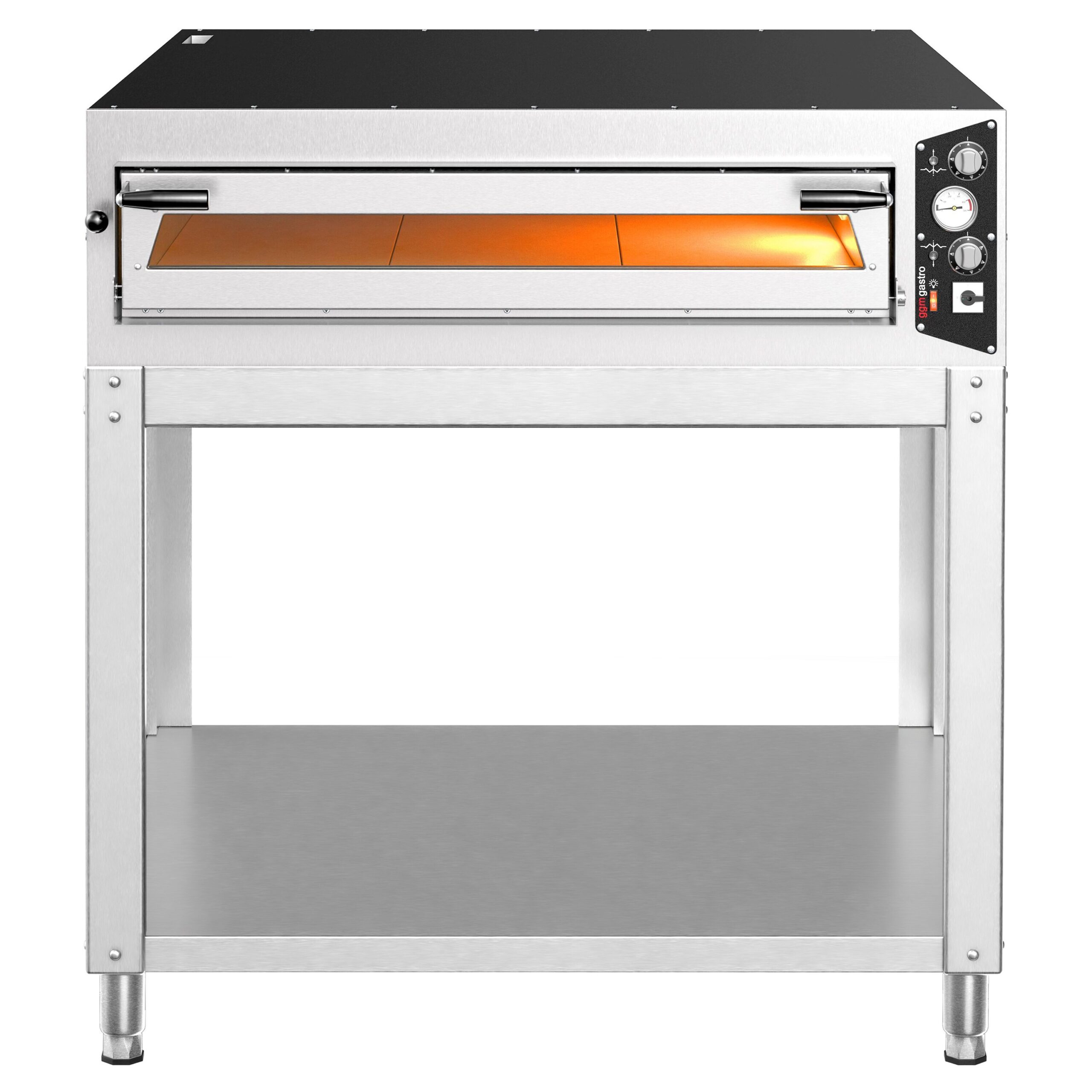 Elektrická viacposchodová pec na pizzu – jednopodlažná – dno zo žiaruvzdorného kameňa – 9 x Ø 34 cm (13,4 palca) – 230 V, trojfázový prúd – mechanické ovládanie – do 450 °C – vrátane stojana – Obrázok 4