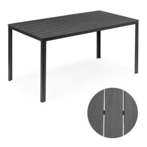 Záhradný stôl pre 6 osôb, 156x78 cm, polywood, sivý, terasový nábytok MultiGarden