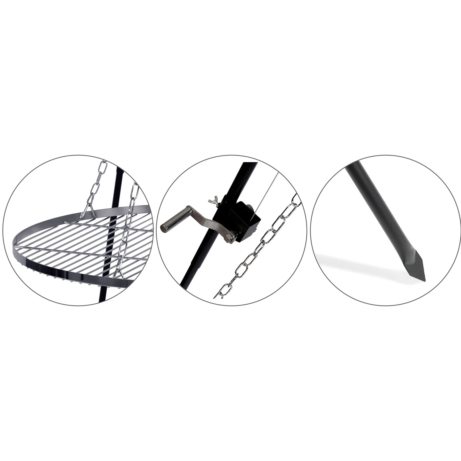 Berdsen BD-884 Trojnožkový krbový rošt 80 cm – Obrázok 4