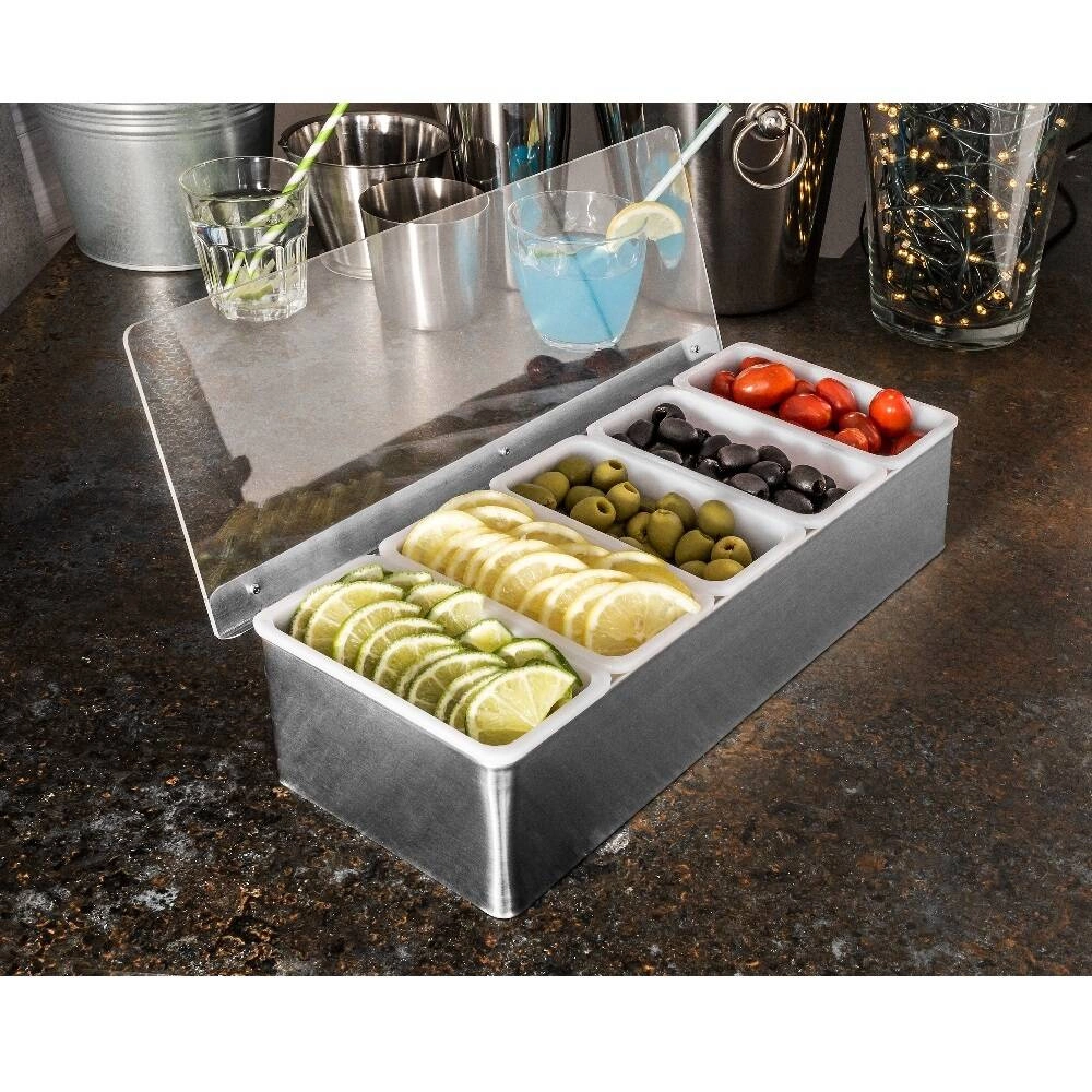5-dielny zásobník na barmanské prísady, sivý, 37.5x14x9 cm | FORGAST FG11419 – Obrázok 7