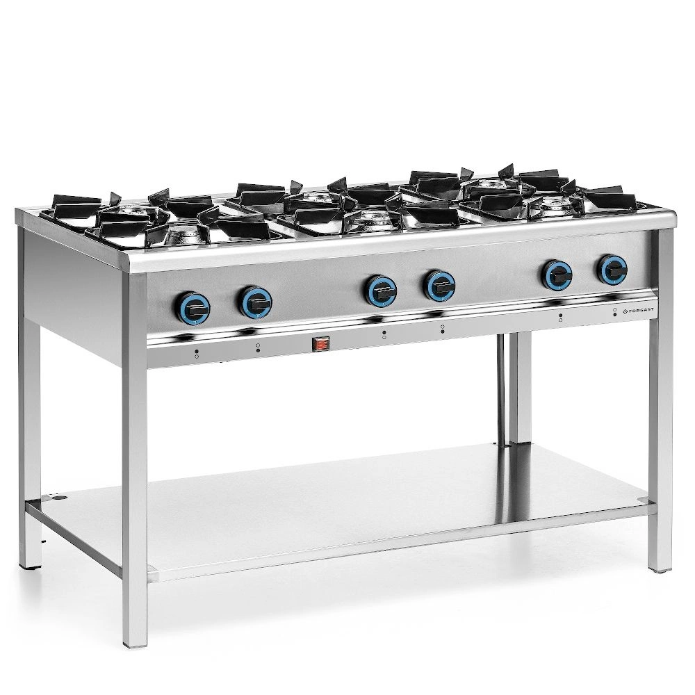 Plynový gastronomický sporák 6-horákový, 34,4 kW | FORGAST FG09456