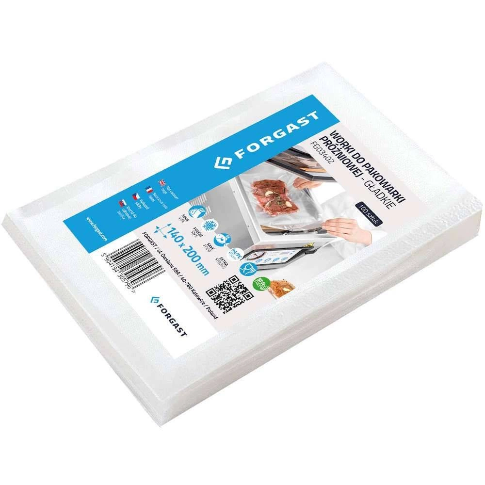 Hladké vákuové baliace vrecká 20x14 cm - 100 kusov | FORGAST FG03402 – Obrázok 4