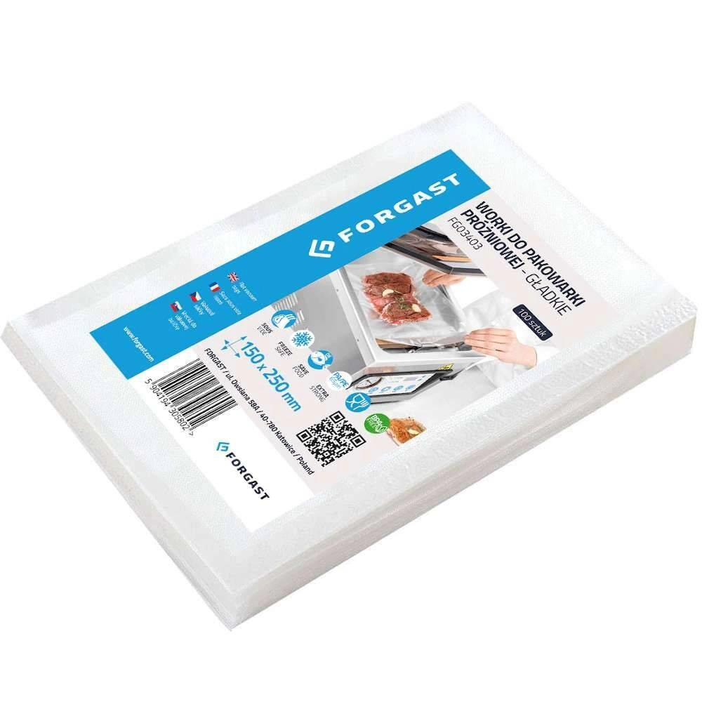 Hladké vákuové baliace vrecká 25x15 cm - 100 kusov | FORGAST FG03403
