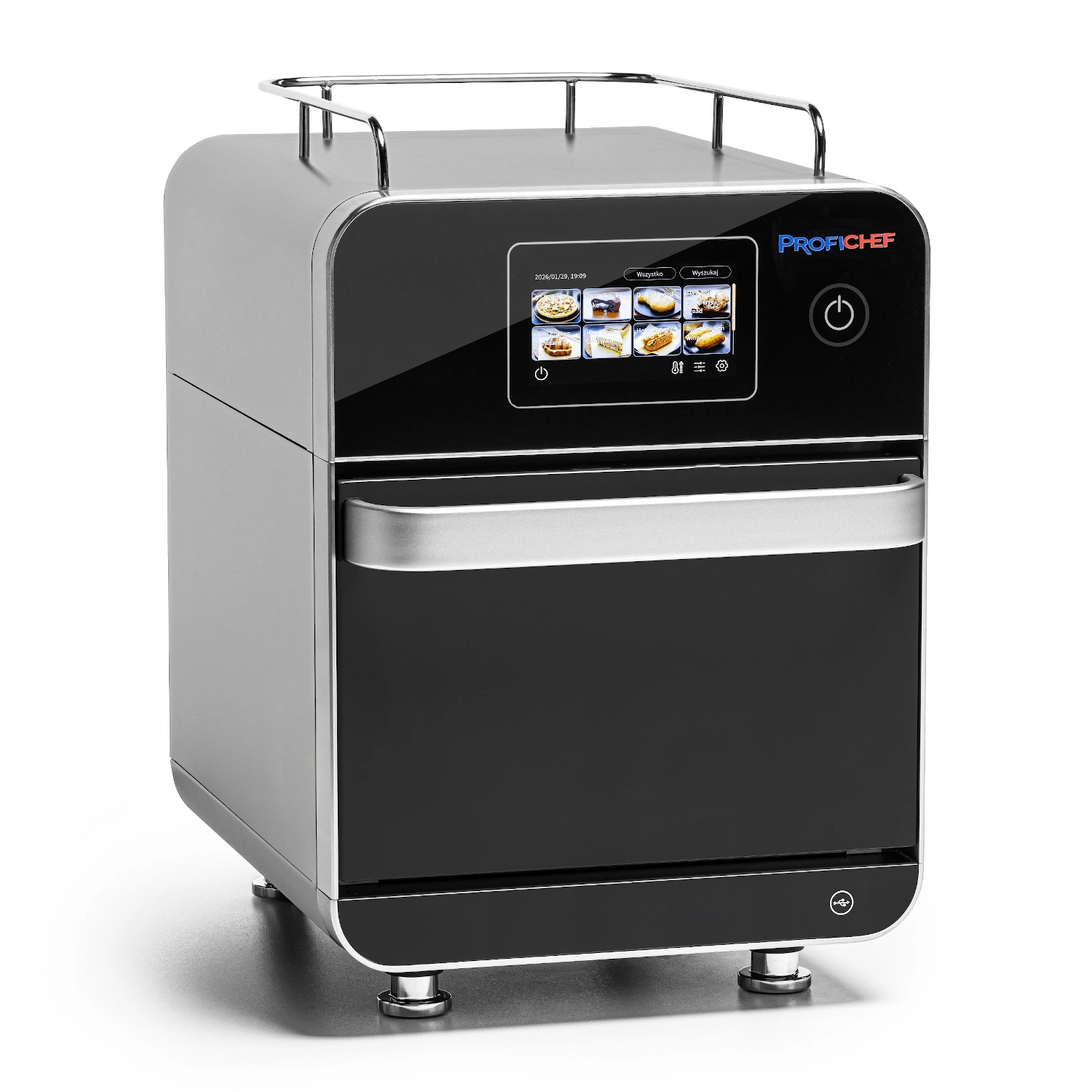 Konvekčno-mikrovlnná rúra s dotykovým displejom, 18 L, 230V/3,5 kW, čierna | PROFICHEF PC09918