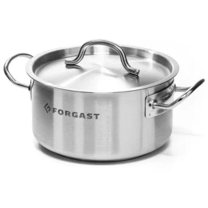 Nízky hrniec z nehrdzavejúcej ocele s pokrievkou, 8 l, priemer 28 cm | FORGAST FG02288