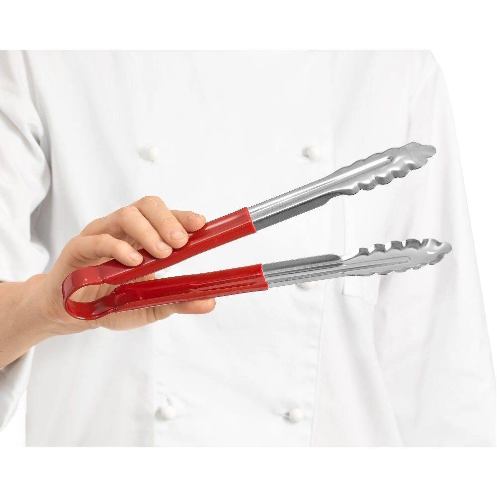 Servírovacie kliešte HACCP, červené, 30 cm | FORGAST FG11124 – Obrázok 3