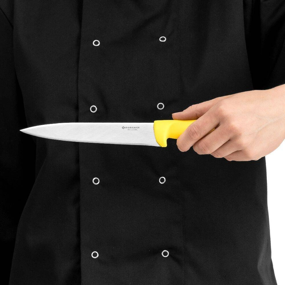 Žltý kuchynský nôž HACCP s dĺžkou 18 cm FORGAST FG01845 – Obrázok 2