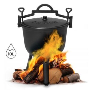 Liatinový stojaci kotol 10l, lovecký hrniec, gril na oheň MultiGarden