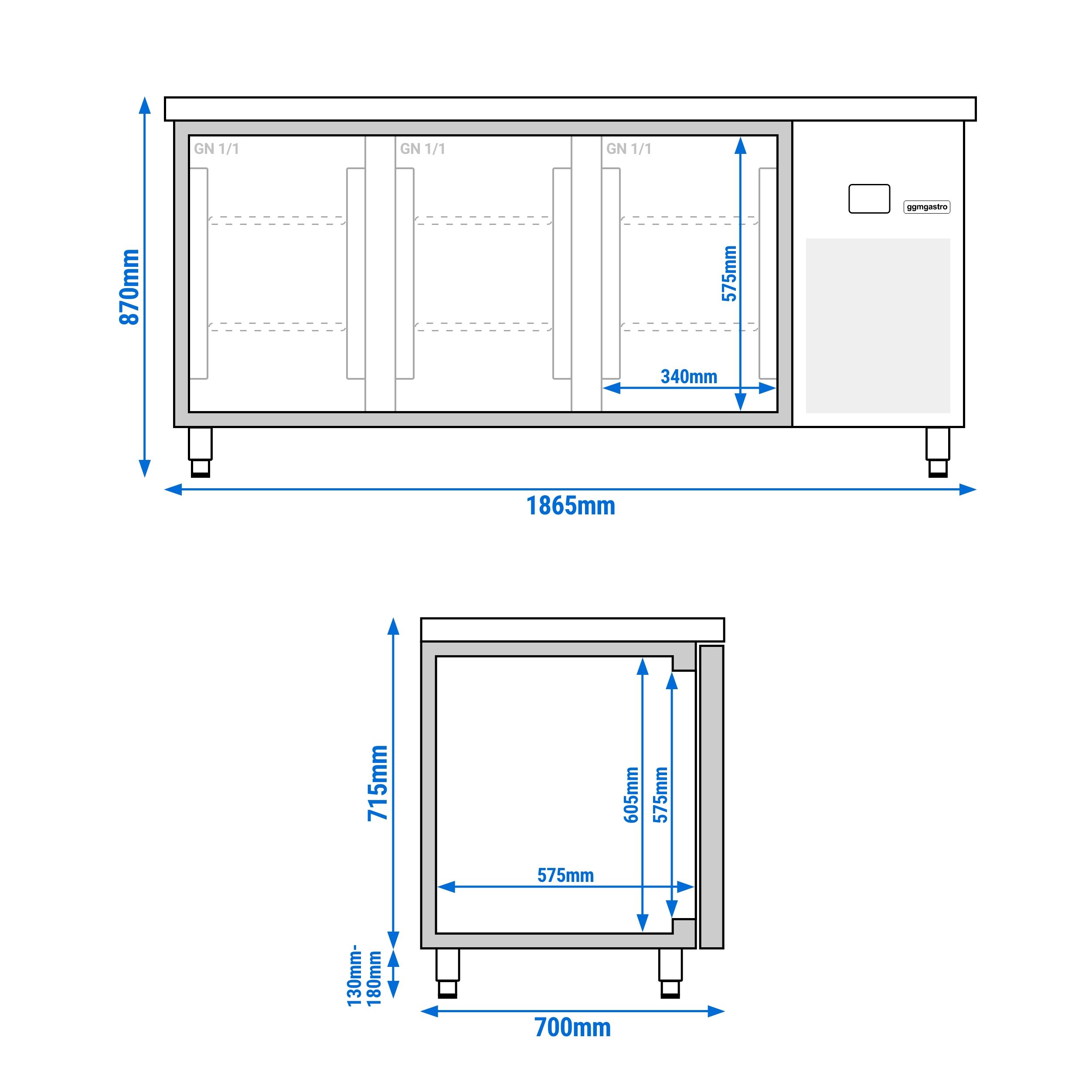 Prémiový mraziaci pult – 1870 x 700 mm – s 3 dverami – Obrázok 6