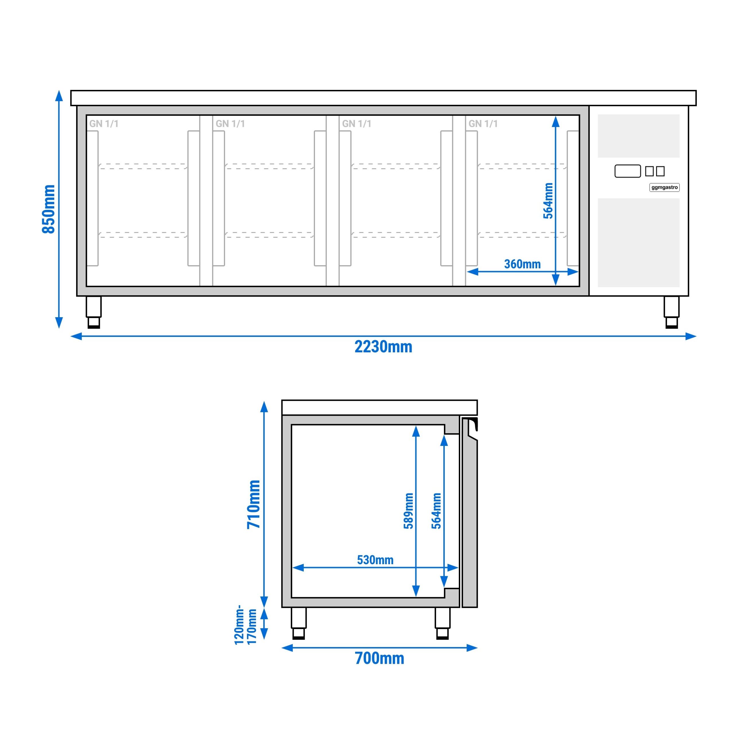 Mraziaci stôl ECO - 2230x700mm - so 4 dvierkami – Obrázok 12