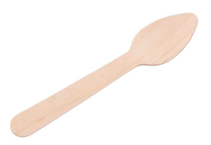 Lyžička MagicHome Woodline ECO Gastro, drevená, príborová, 110 mm, bal. 100 ks, 100% Natural, mini dezertná