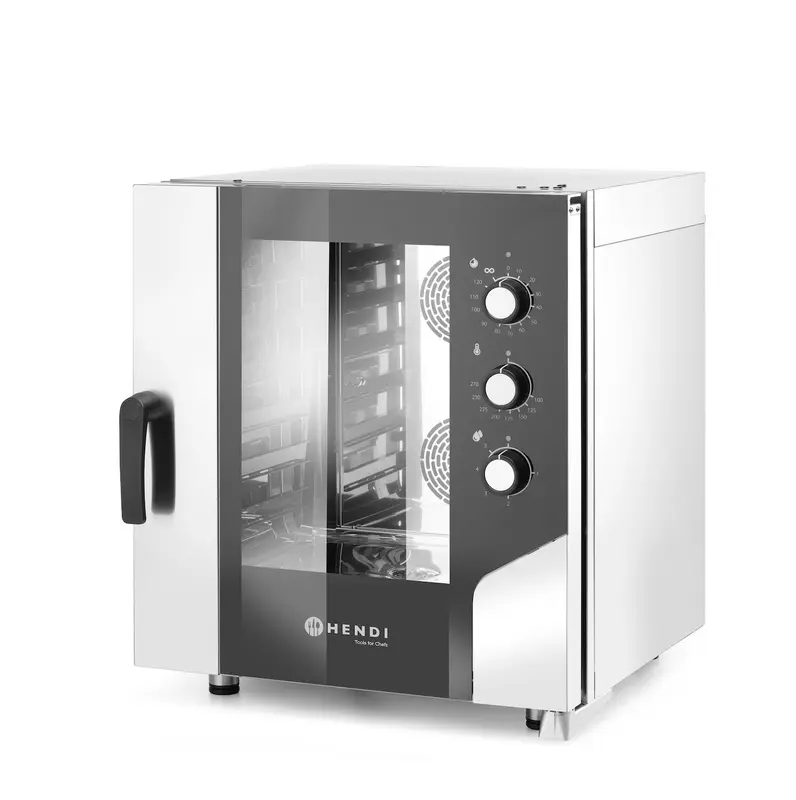 Konvektomat 6x GN 1/1, elektrické, elektromechanické ovládanie, HENDI, 400V/10400W, 730x784x(H)850mm – Obrázok 3