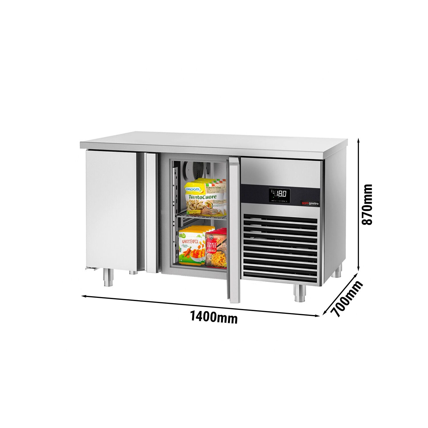 Mraziaci pult PREMIUM - 1400x700mm - s 2 dverami – Obrázok 6