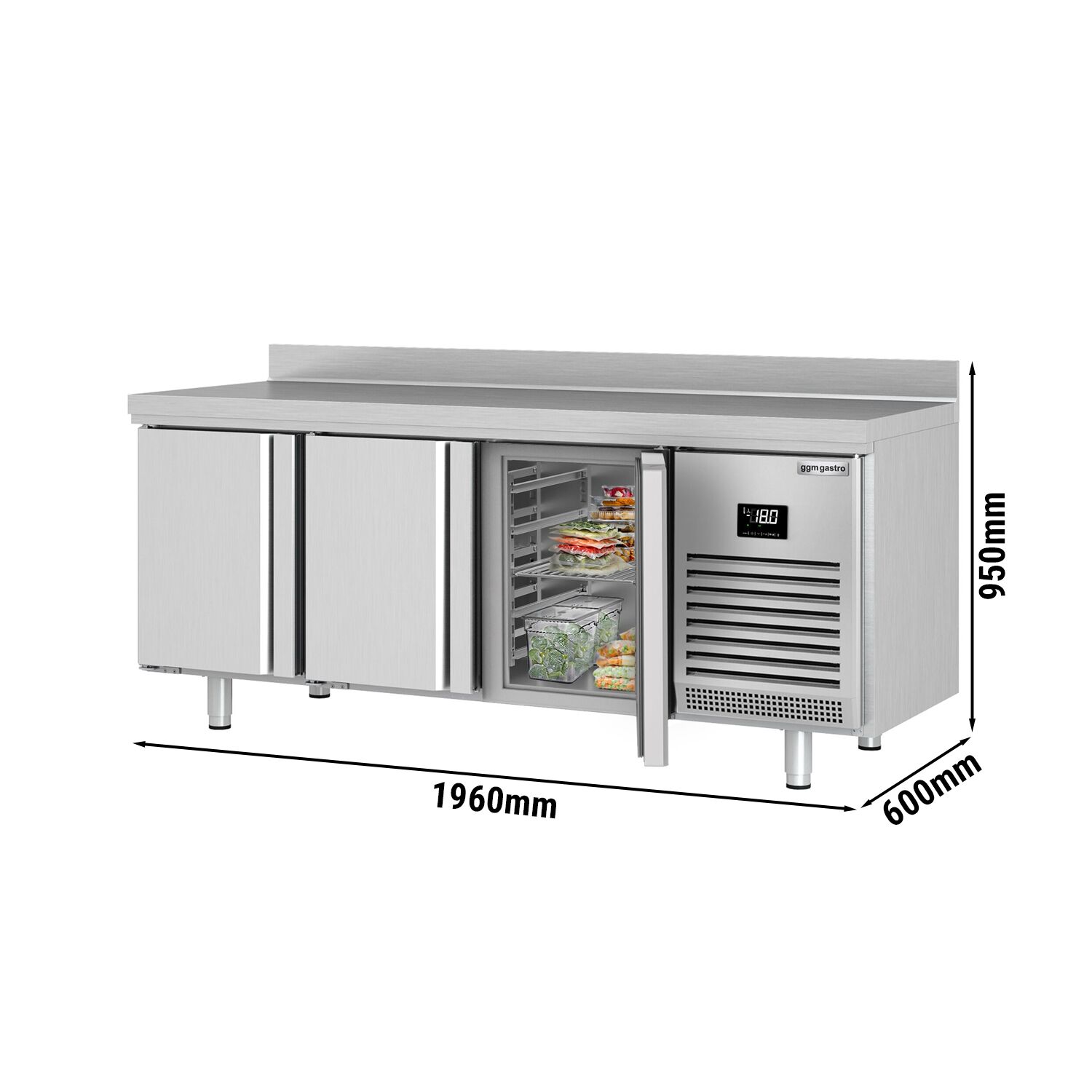 Mraziaci pult Premium PLUS - 1960x600 mm - s 3 dverami - so zvýšeným okrajom – Obrázok 5