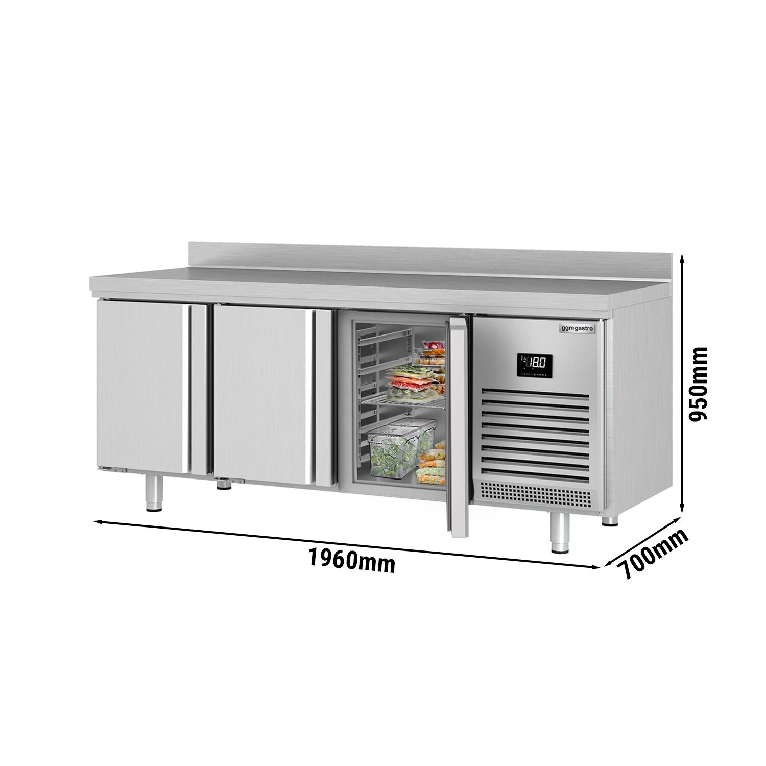 Mraziaci pult Premium PLUS - 1960x700mm - s 3 dverami - so zvýšeným okrajom – Obrázok 4