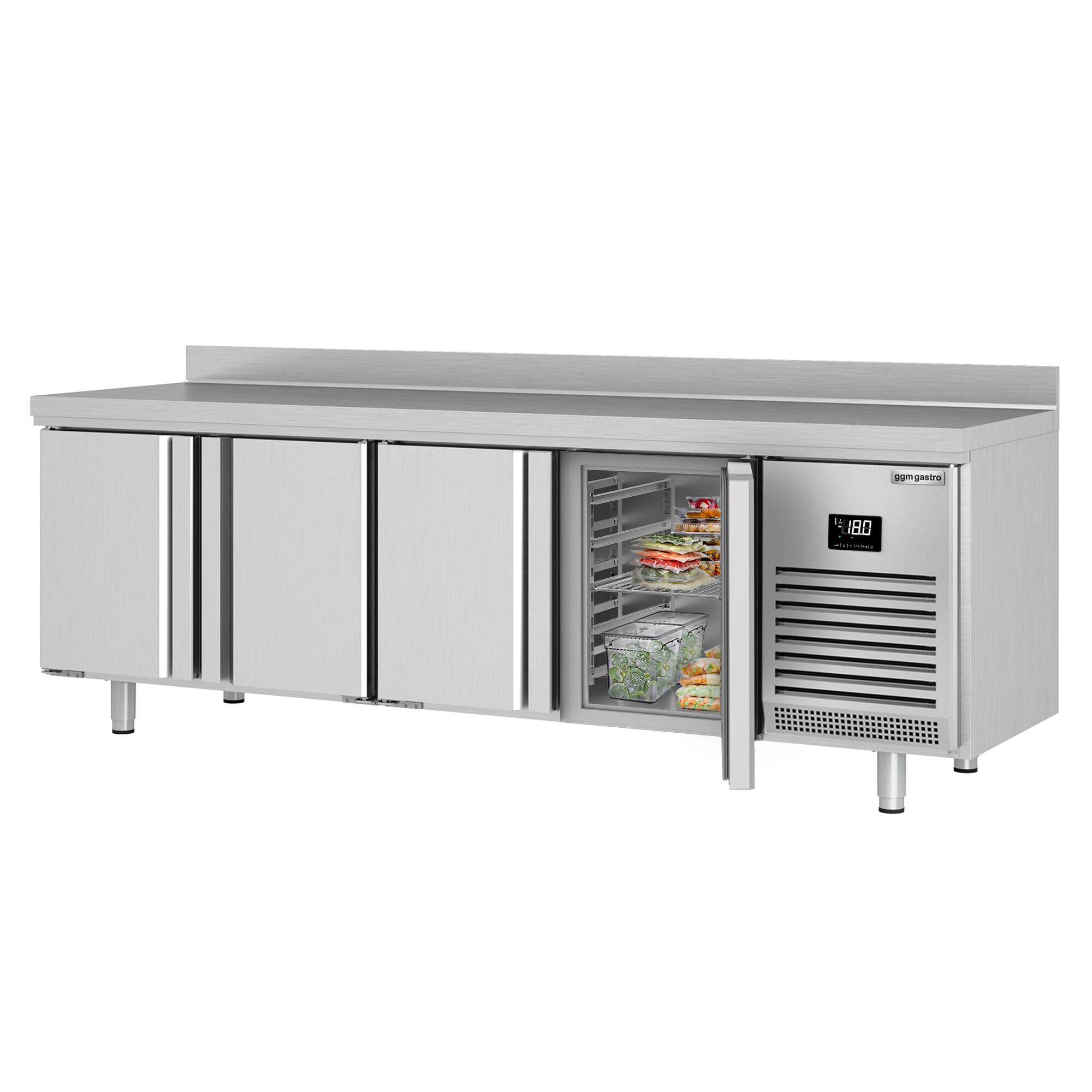 Mraziaci pult Premium PLUS - 2452x700mm - so 4 dverami - so zvýšeným okrajom – Obrázok 3