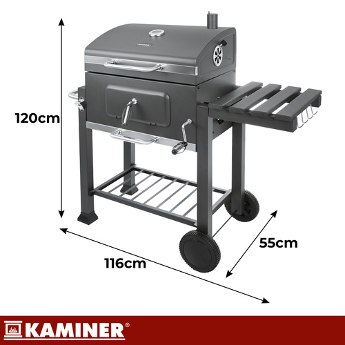 Záhradný gril s krytom 114x67x120cm Kaminer – Obrázok 2
