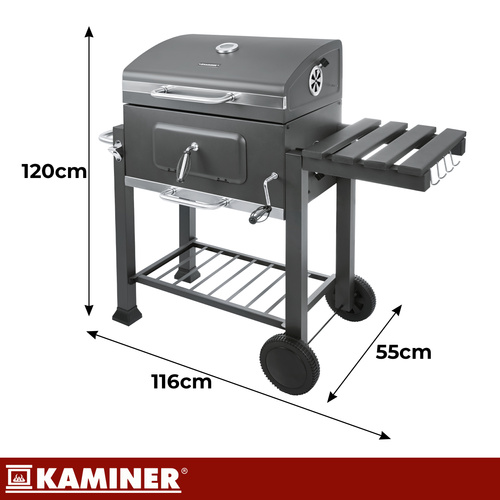 Záhradný gril s krytom 116x70x110cm Kaminer – Obrázok 2