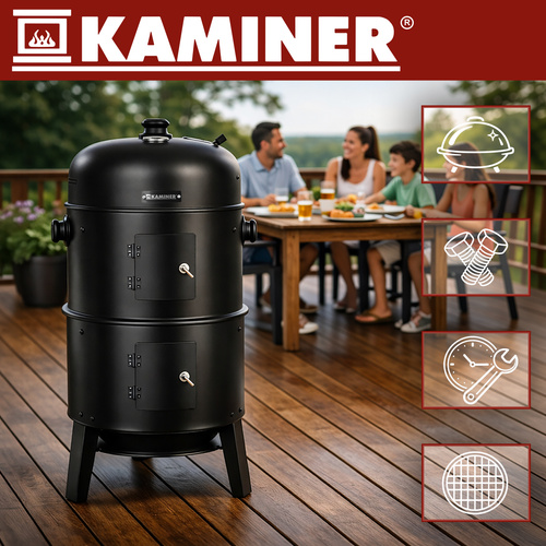 Záhradný gril s krytom 44x80x42cm Kaminer – Obrázok 3