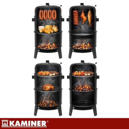 Záhradný gril s krytom 44x80x42cm Kaminer – Obrázok 5