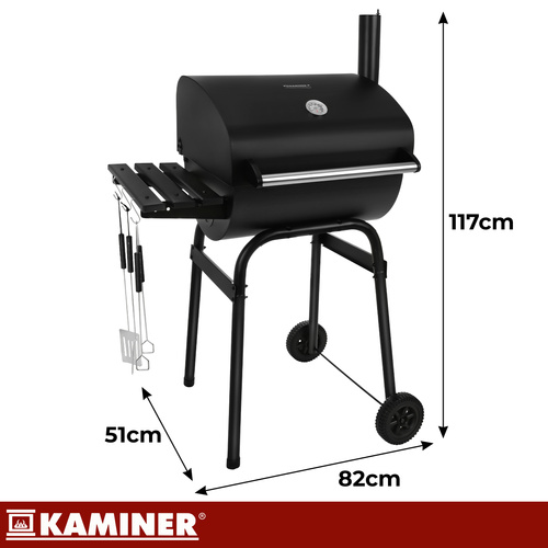 Záhradný gril s krytom 82x51x117cm Kaminer – Obrázok 3