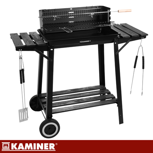 Záhradný gril s ražňom 93x41x86cm Kaminer – Obrázok 5