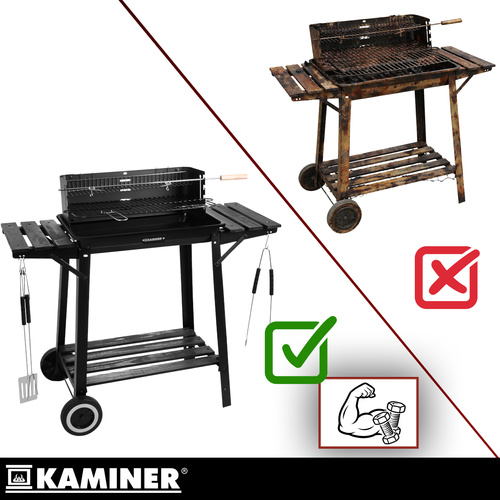Záhradný gril s ražňom 93x41x86cm Kaminer – Obrázok 10
