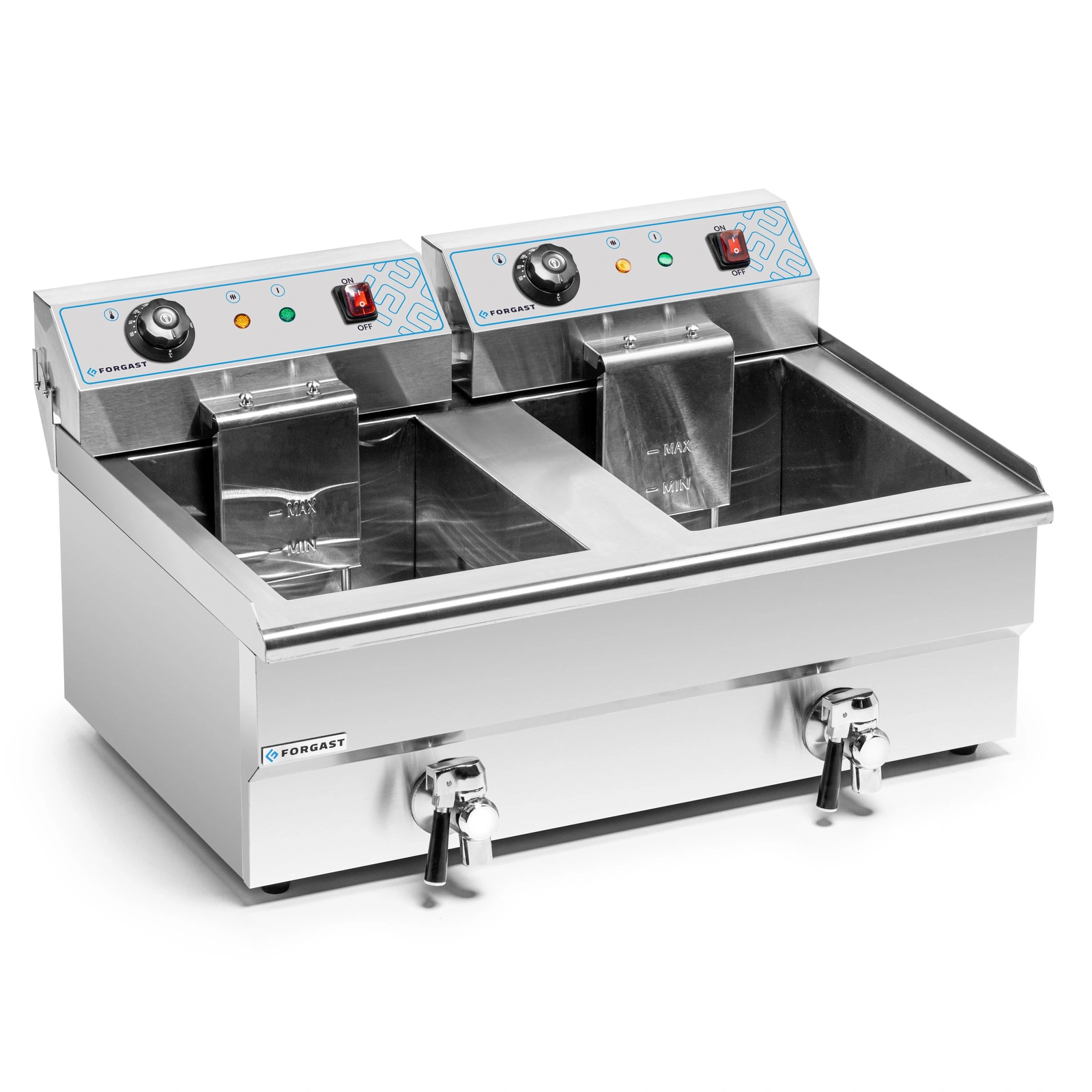 Elektrická fritéza 2-komorová 2x16l s výpustným kohútikom, studená zóna, 10 kW, 230 V | FORGAST FG09016 – Obrázok 3