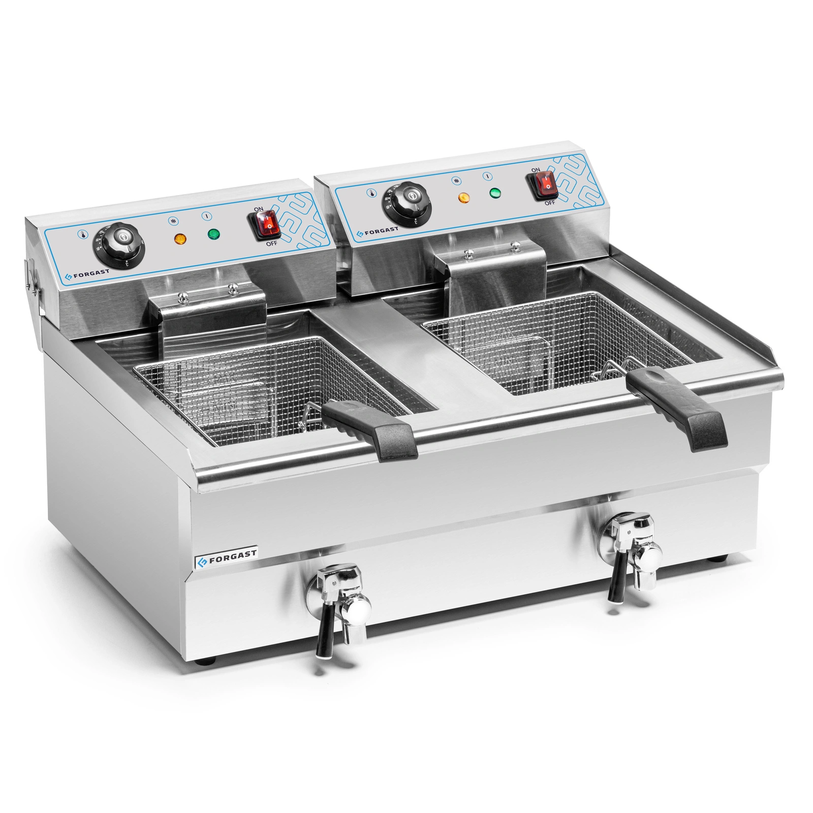 Elektrická fritéza 2-komorová 2x16l s výpustným kohútikom, studená zóna, 10 kW, 230 V | FORGAST FG09016 – Obrázok 7