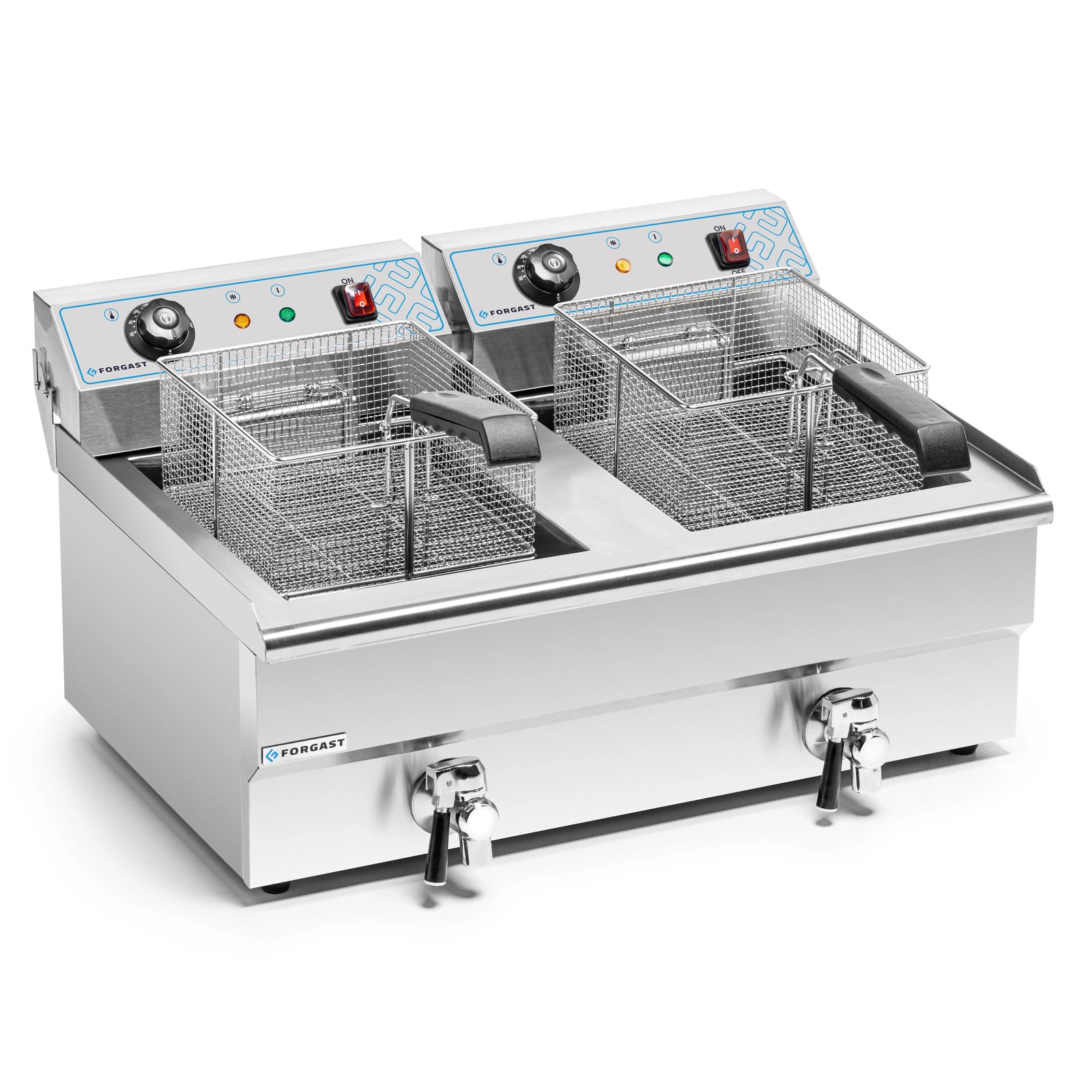 Elektrická fritéza 2-komorová 2x16l s výpustným kohútikom, studená zóna, 10 kW, 230 V | FORGAST FG09016 – Obrázok 8