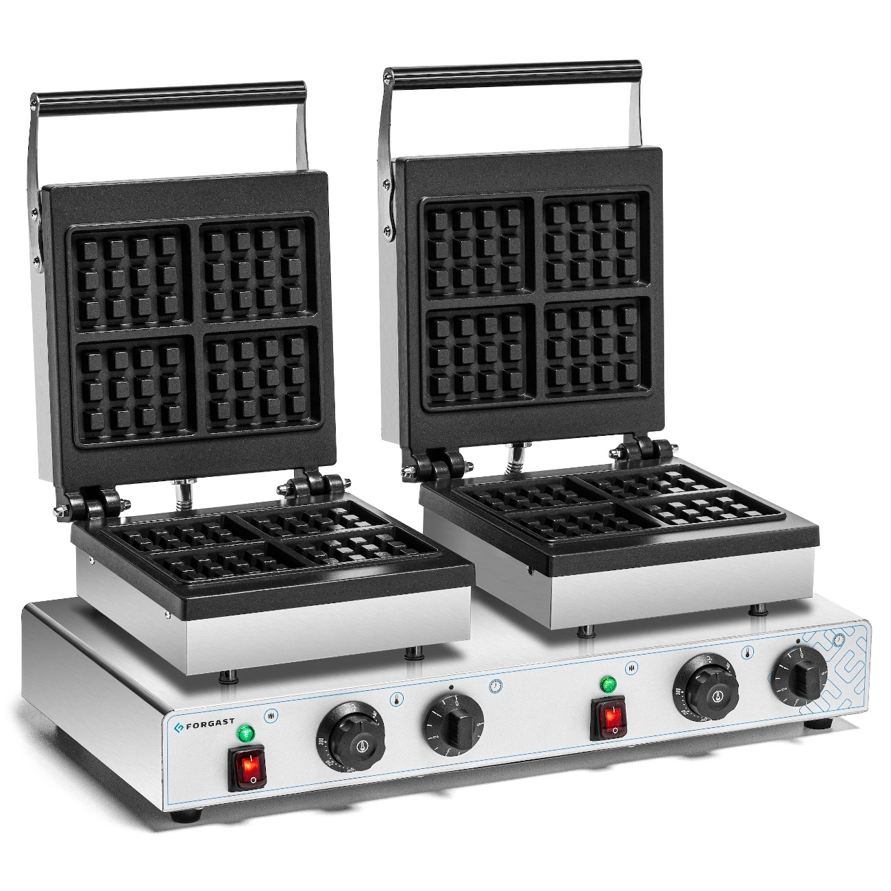 Elektrický vaflovač 4x3 dvojitý, 8 vaflí, 3.5 kW, 230 V | FORGAST FG09726