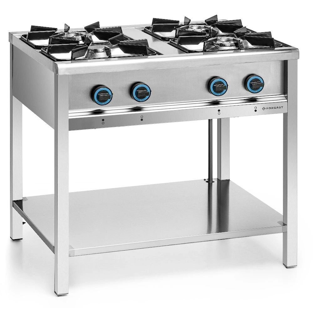 Gastronomická plynová kuchyňa 4-horáková s dolnou policou, 23,5 kW | FORGAST FG09452