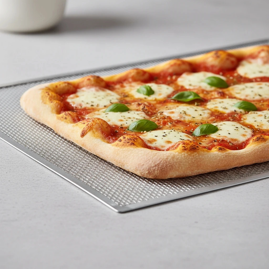 Hliníková obdĺžniková pizza sieťka 60x40 cm | FORGAST FG02900 – Obrázok 2