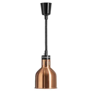 Medená ohrievacia lampa na jedlá, valcová 0,25 kW, nastavenie výšky 60-180 cm | FORGAST FG03340