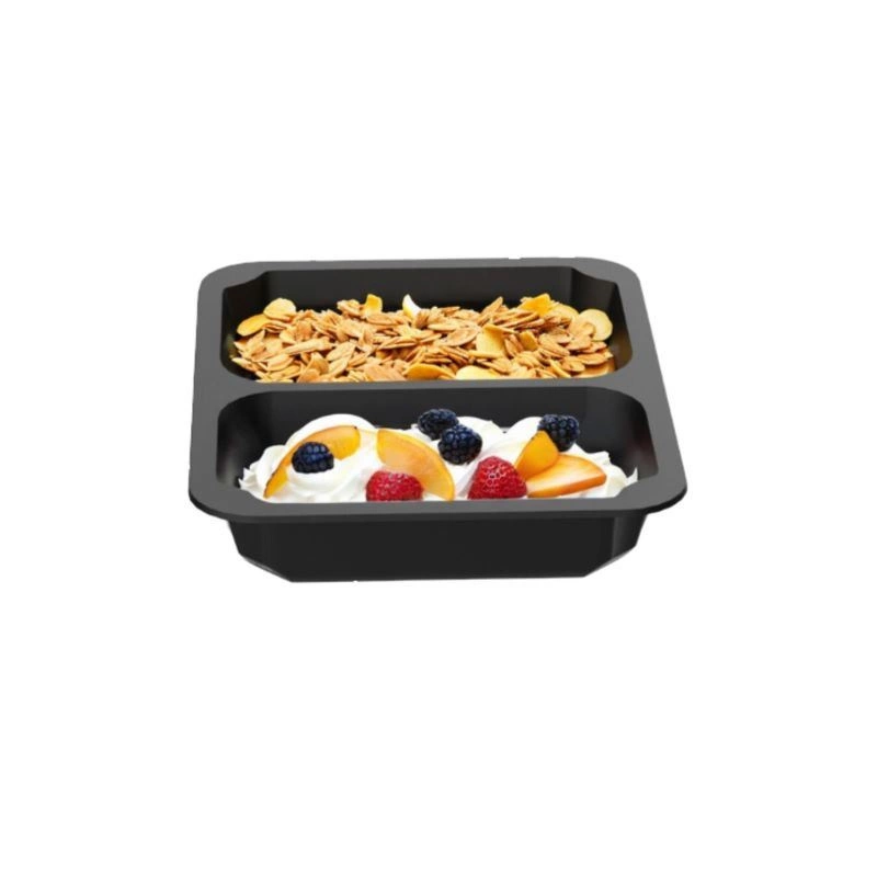 Obedové nádoby na jedlo so sebou 2-komorové 22,7x17,8x4 cm - 320 ks | GUILLIN MAPCOR2C22740DC – Obrázok 3
