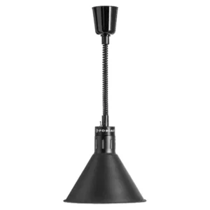 Ohrievacia lampa na jedlá čierna, kužeľová, 0,25 kW, nastaviteľná výška 60-180 cm | FORGAST FG03344