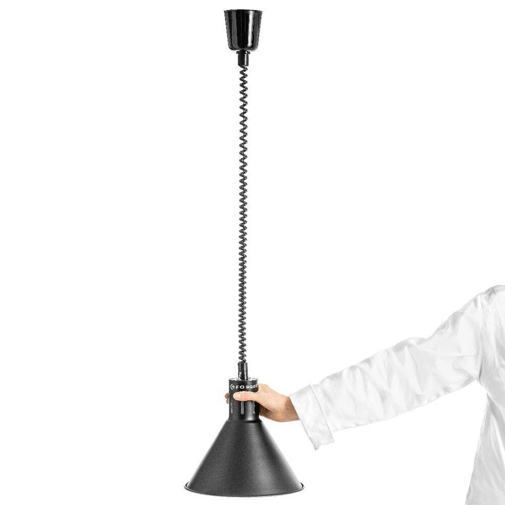 Ohrievacia lampa na jedlá čierna, kužeľová, 0,25 kW, nastaviteľná výška 60-180 cm | FORGAST FG03344 – Obrázok 3