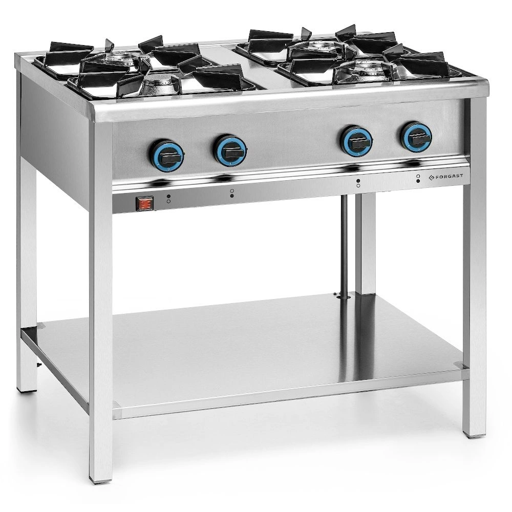 Plynový gastronomický sporák so 4 horákmi s dolnou policou, 23 kW | FORGAST FG09451