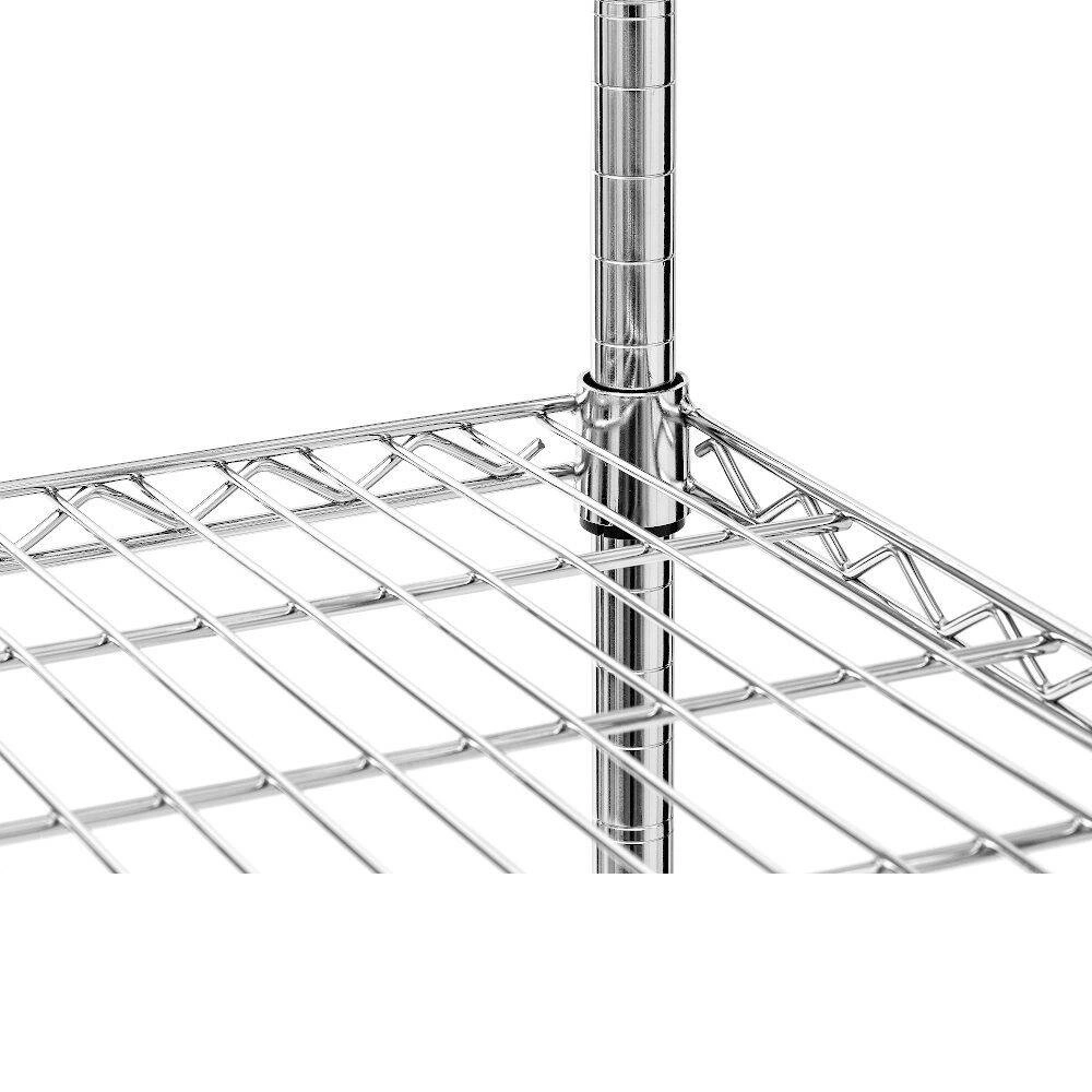 Skladací skladový regál z chrómovanej ocele, 4 police, 122x61x180 cm | FORGAST FG15138 – Obrázok 6