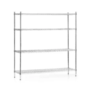 Skladací skladový regál z chrómovanej ocele, 4 police, 152x45,5x180 cm | FORGAST FG15134