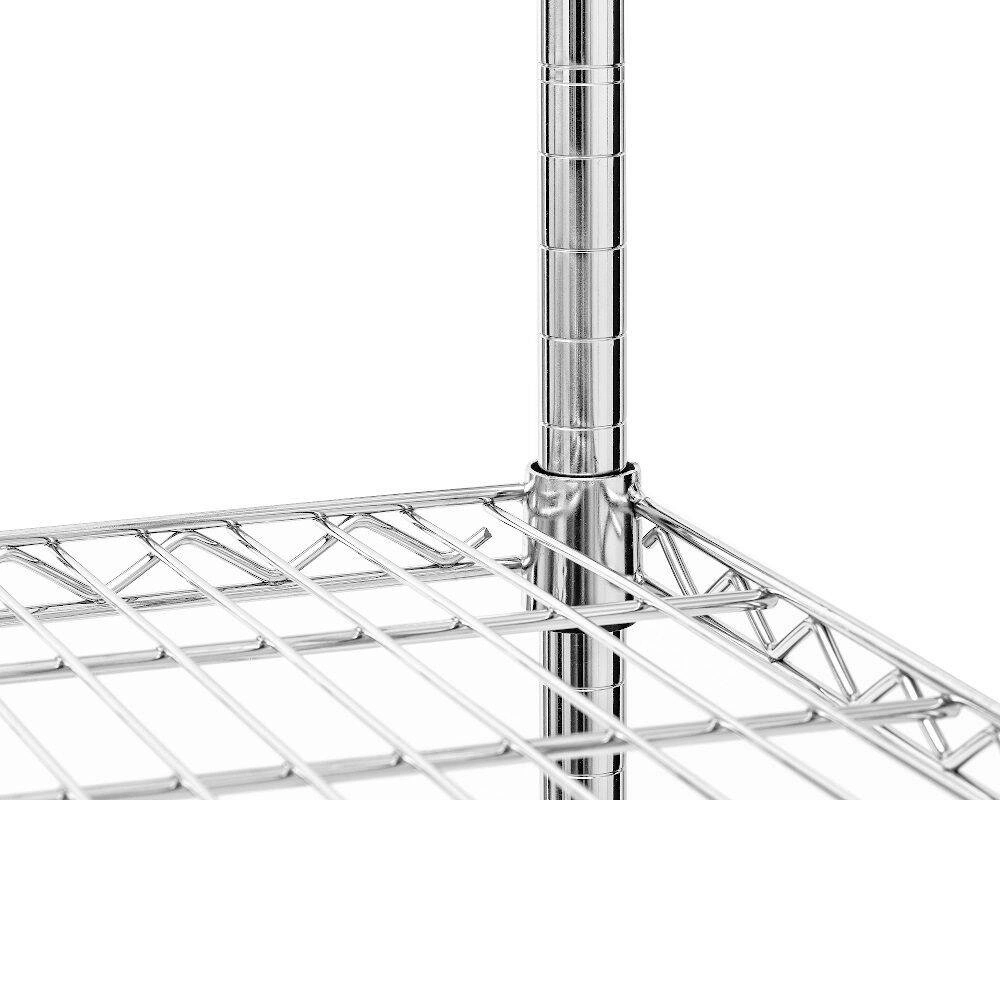 Skladací skladový regál z chrómovanej ocele, 4 police, 152x45,5x180 cm | FORGAST FG15134 – Obrázok 5