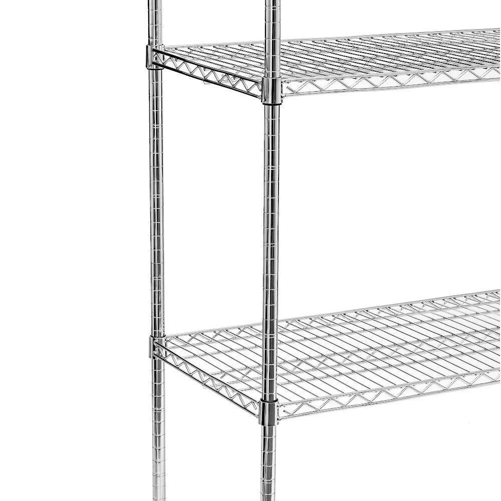 Skladací skladový regál z chrómovanej ocele, 4 police, 152x45,5x180 cm | FORGAST FG15134 – Obrázok 7