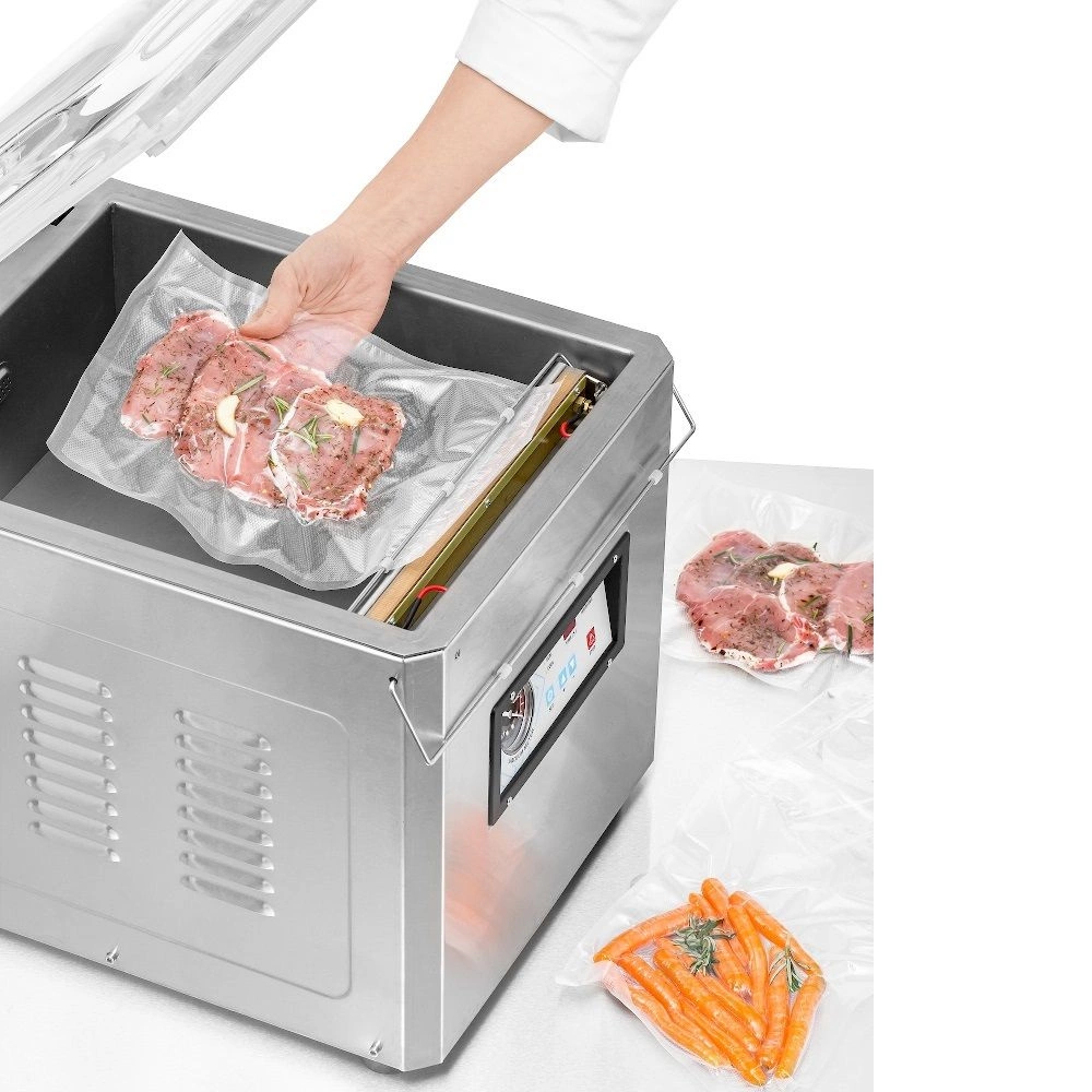 Vákuový komorový baliaci stroj, zváracia lišta 35 cm, 0,9 kW, 230 V | FORGAST FG03435 – Obrázok 7
