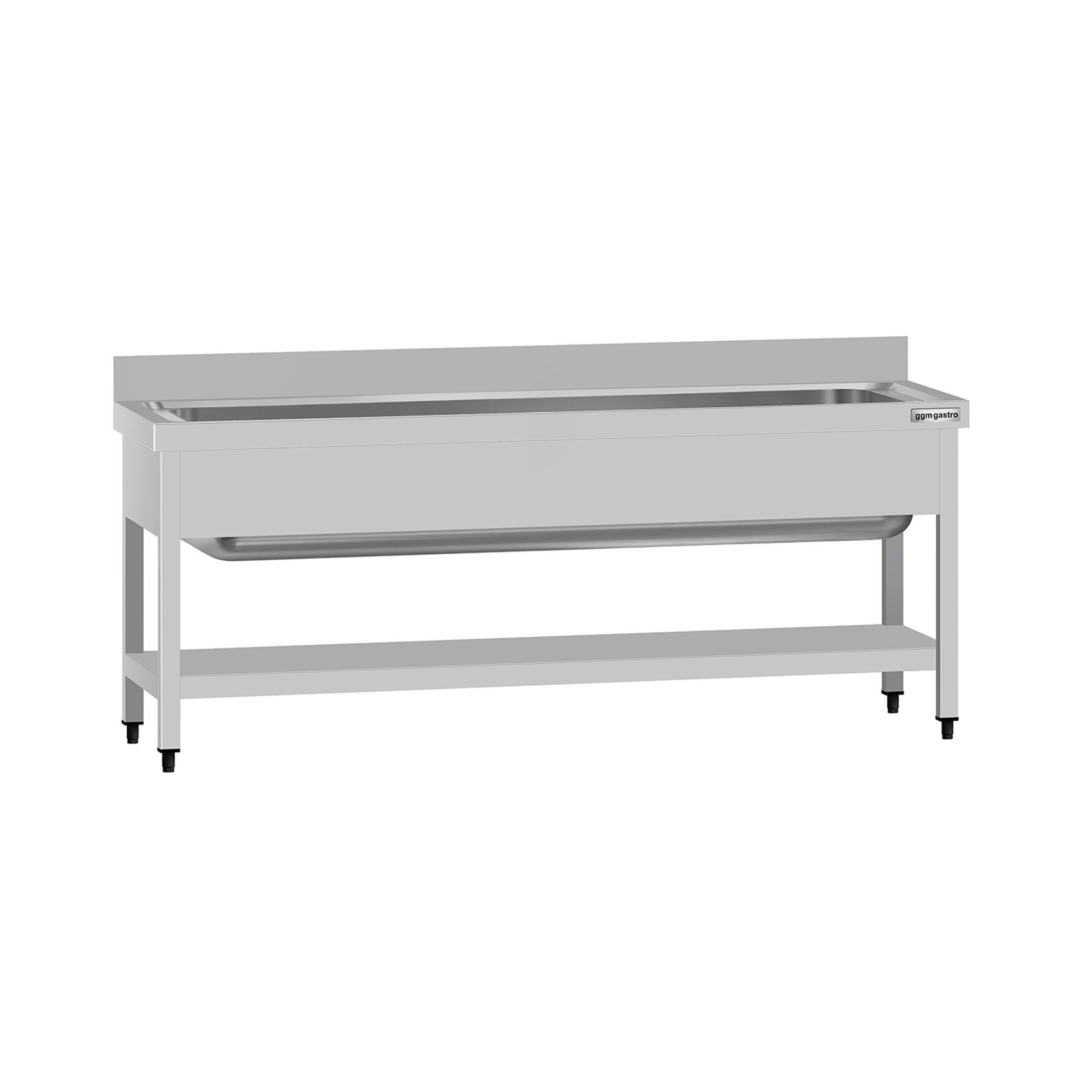 Nerezový komerčný drez ECO - 1800x700 mm - so spodnou poličkou a jednou misou - s nadstavcom