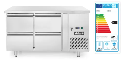 Chladiaci stôl Profi Line 2-dverový, s bočným agregátom, línia 700, Arktic, Profi Line, 230V/250W, 1360x700x(H)858mm – Obrázok 2