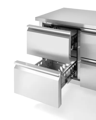 Chladiaci stôl Profi Line 2-dverový, s bočným agregátom, línia 700, Arktic, Profi Line, 230V/250W, 1360x700x(H)858mm – Obrázok 6