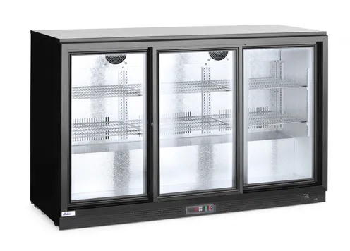 Barová chladnička s 3 posuvnými dverami, Arktic, 254L, Čierna, 220-240V/160W, 1350x520x(H)865mm – Obrázok 3
